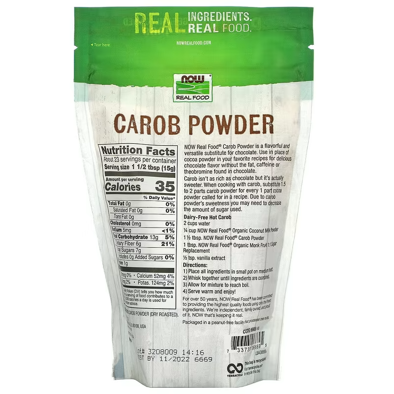 NOW Roasted Carob Powder 340g