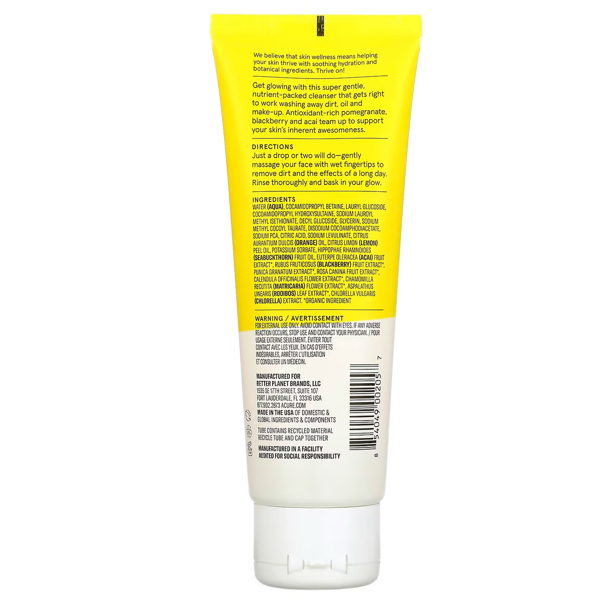 Acure Brightening Cleansing Gel 118ml