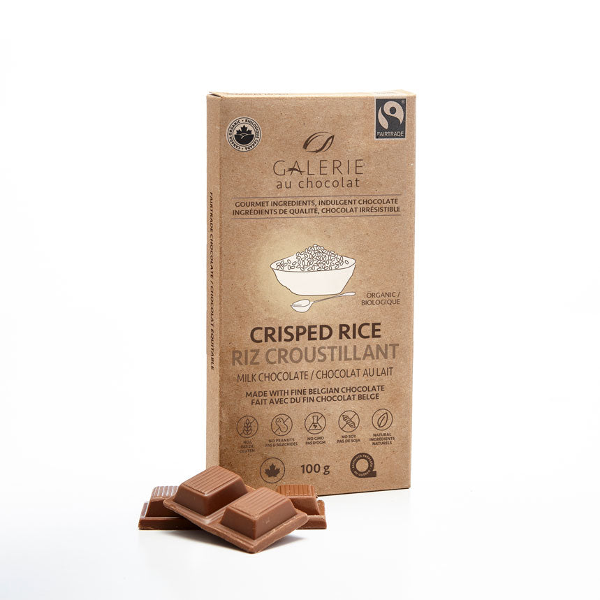 Galerie au Chocolat Milk Choc Crisped Rice Bar 100g