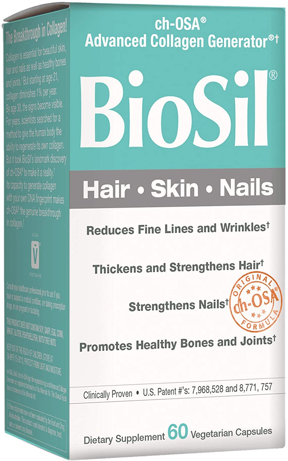 BioSil Vegan Hair, Skin, &amp; Nails Formula 60vegg