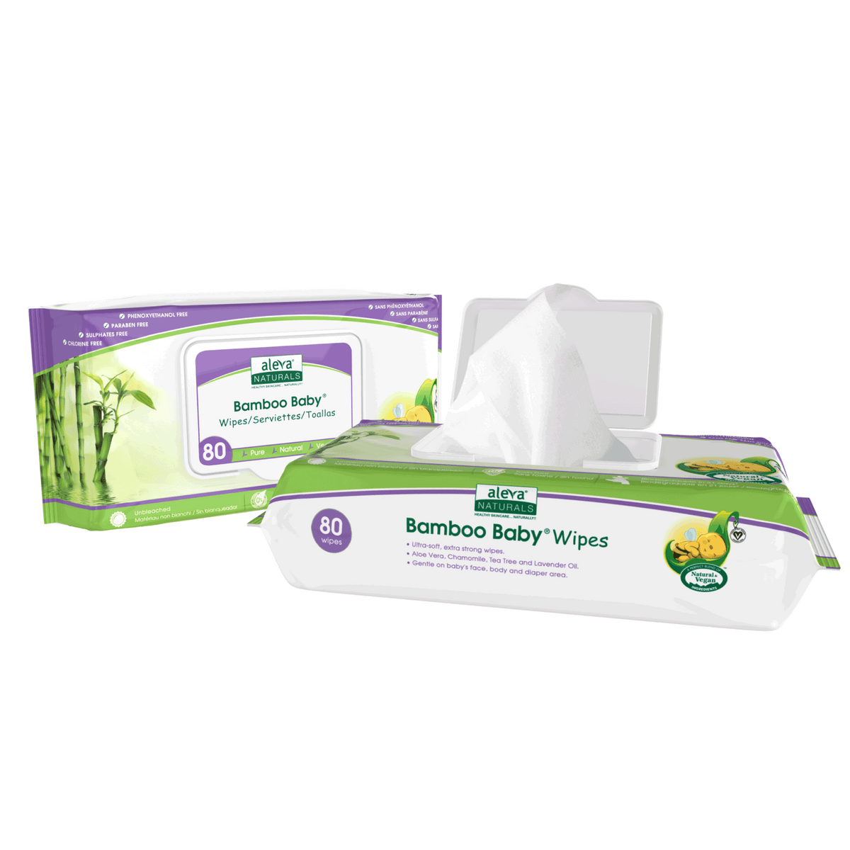 Aleva Naturals Bamboo Baby Wipes Orig Travel Pack 24u