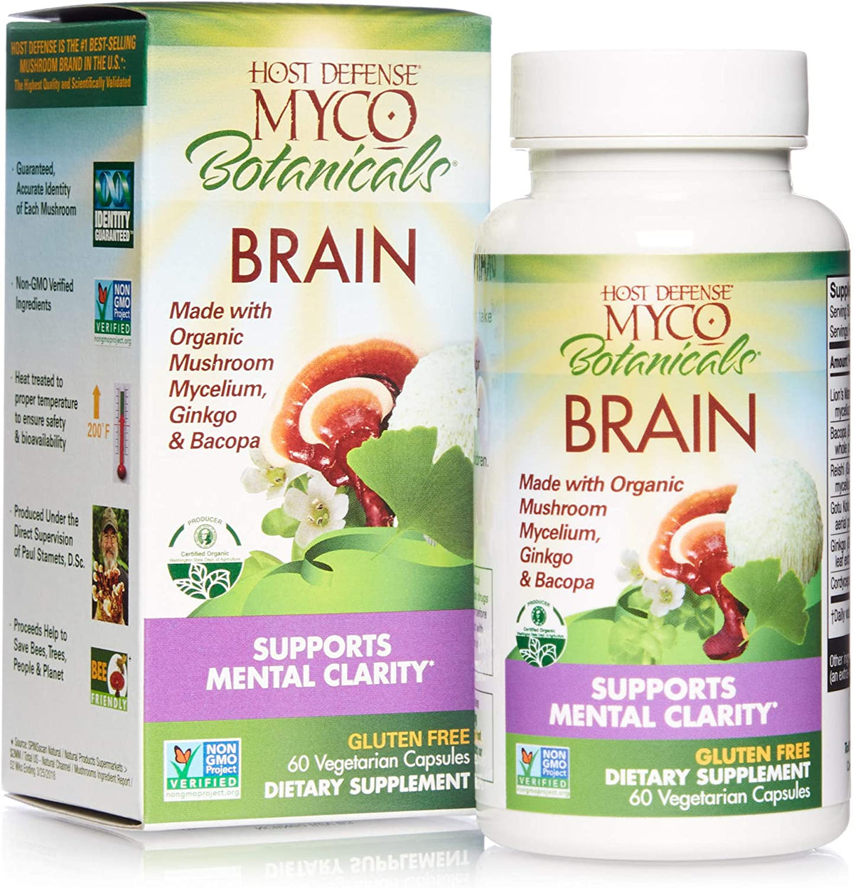 Host Defense MycoBotanicals Brain 60veggie capsules