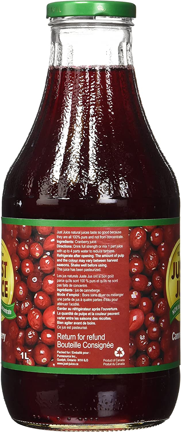 Just Juice Pure Cranberry Juice [No Concentrate] 1L