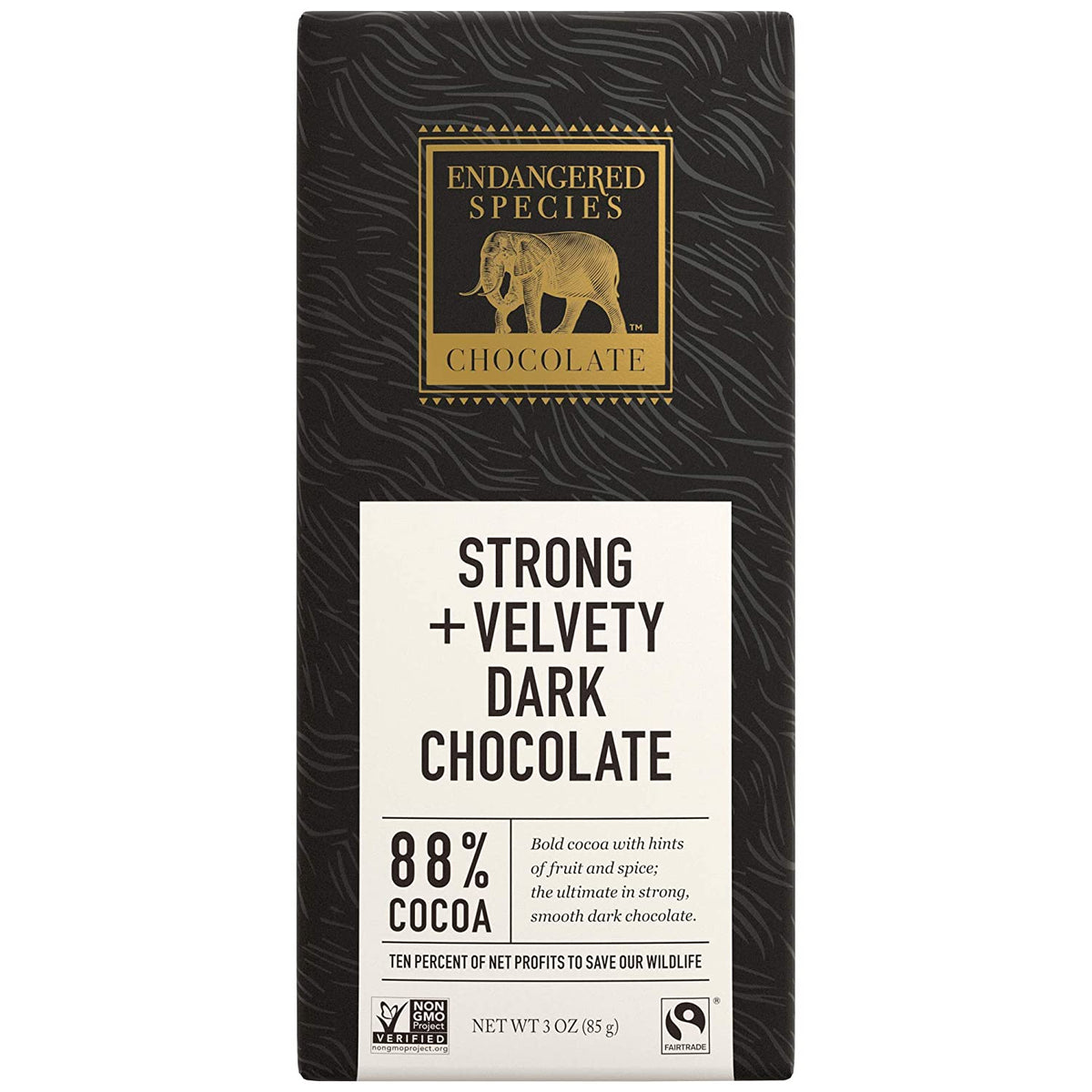 Endangered Species Dark Chocolate Bar Black Panther 88% (PG