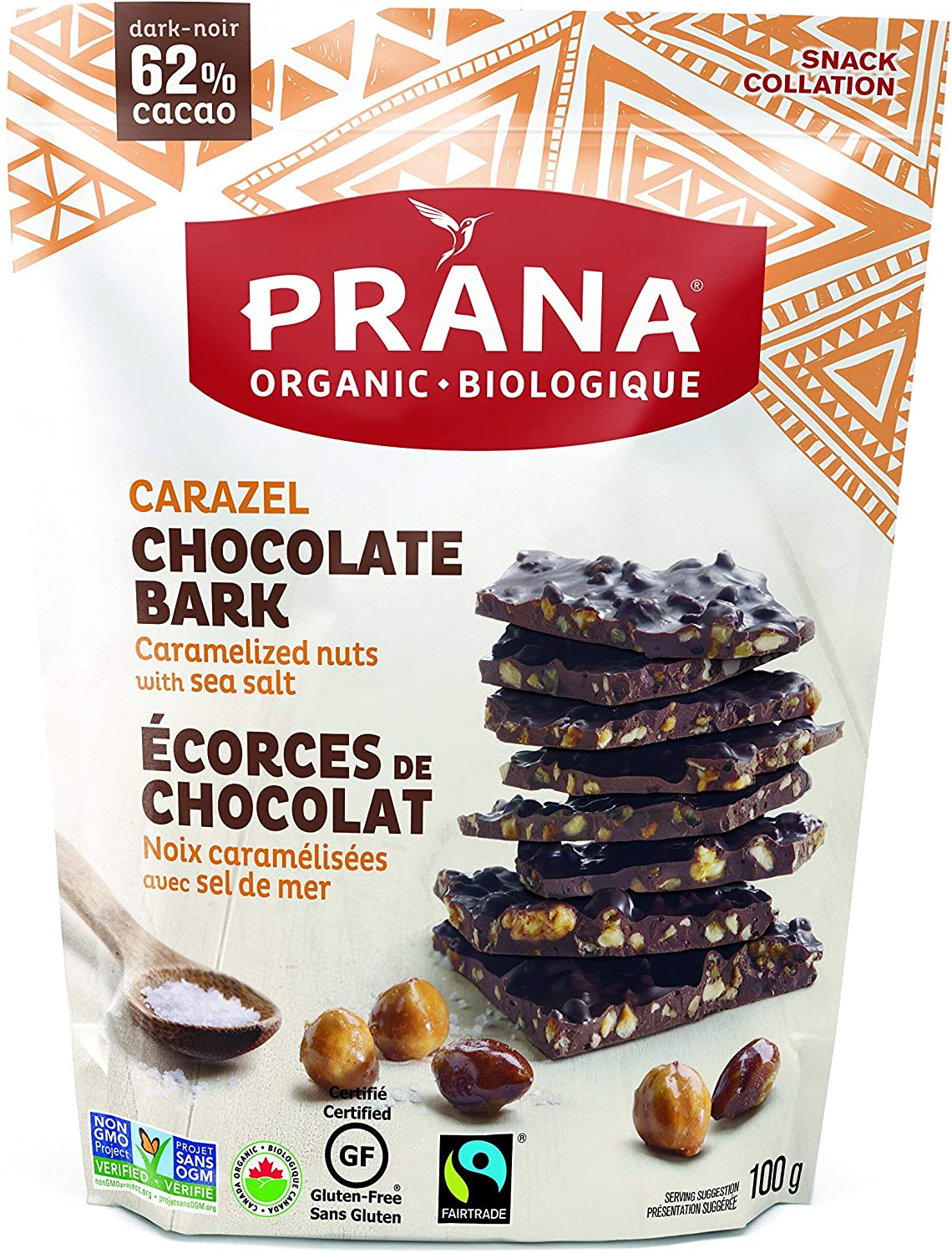 Prana Carazel Dark 62% Cocoa 100g