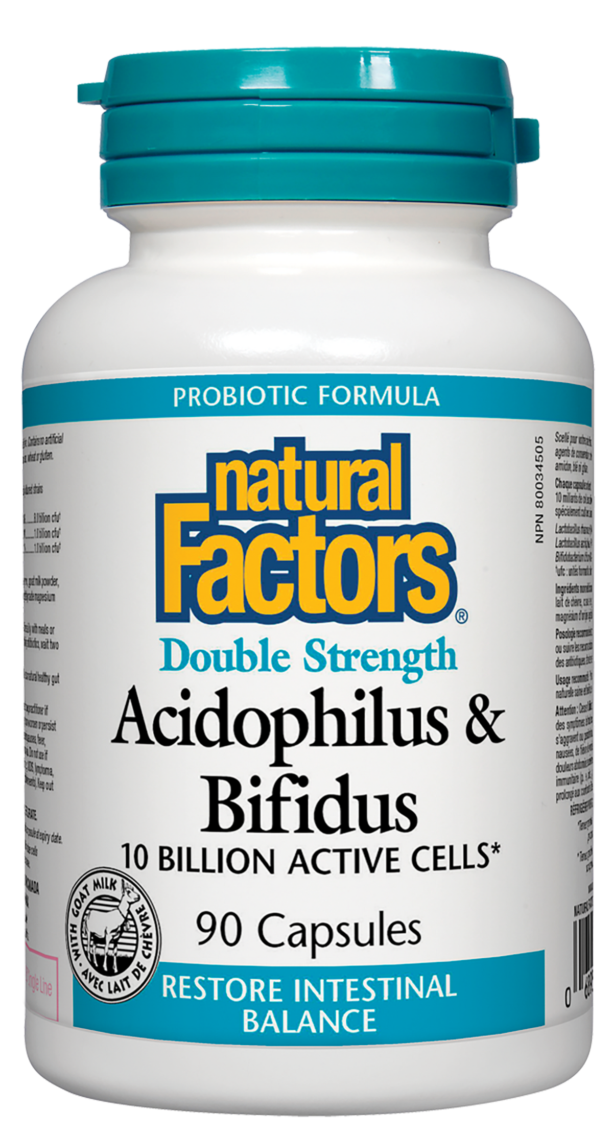 Natural Factors ACIDOPHILUS/BIFIDUS GOAT 90units