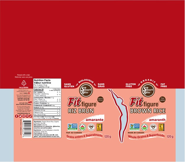 SmartBite Snacks Rice Cake Amaranth Org. 120g