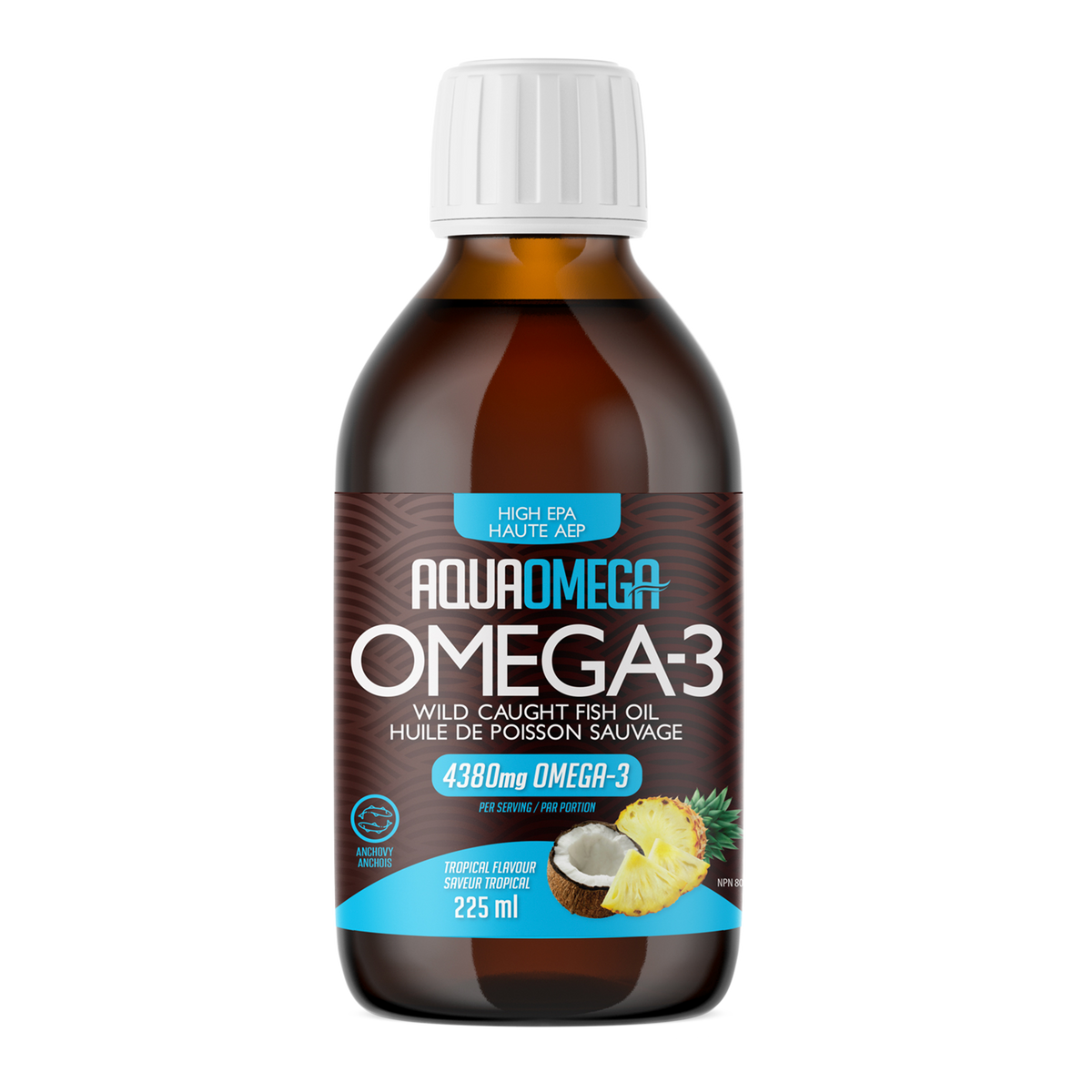 AquaOmega Omega-3 Fish Oil Tropical 225ml