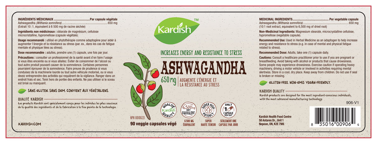 Kardish Ashwagandha 650mg 90vcaps