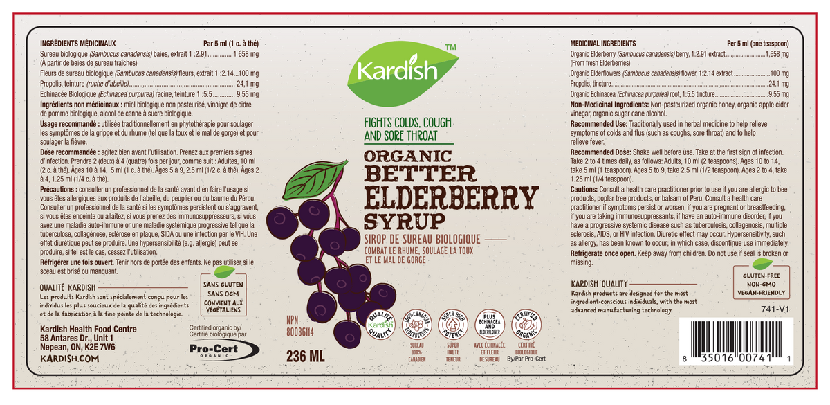 Kardish Better Elderberry Syrup 236ml