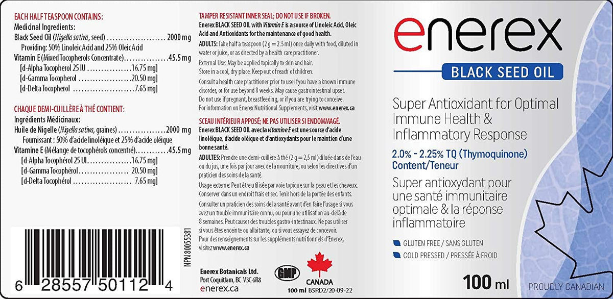 Enerex Black Seed Oil Super Antioxidant 100ml