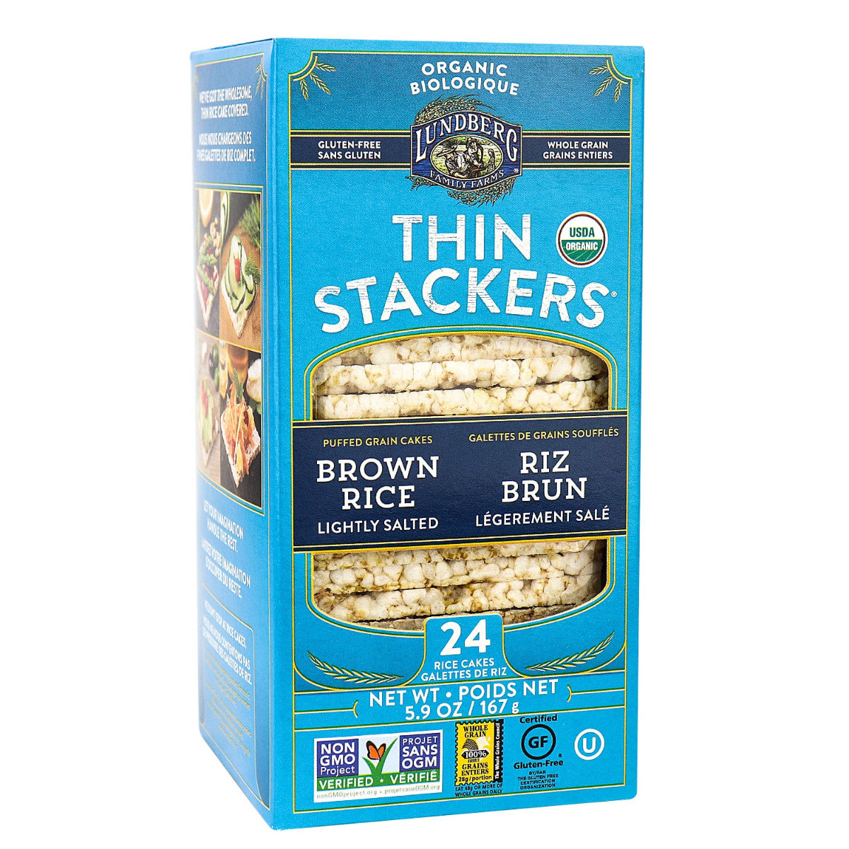 Lundberg Rice Thin Stack Brown Salted 167g