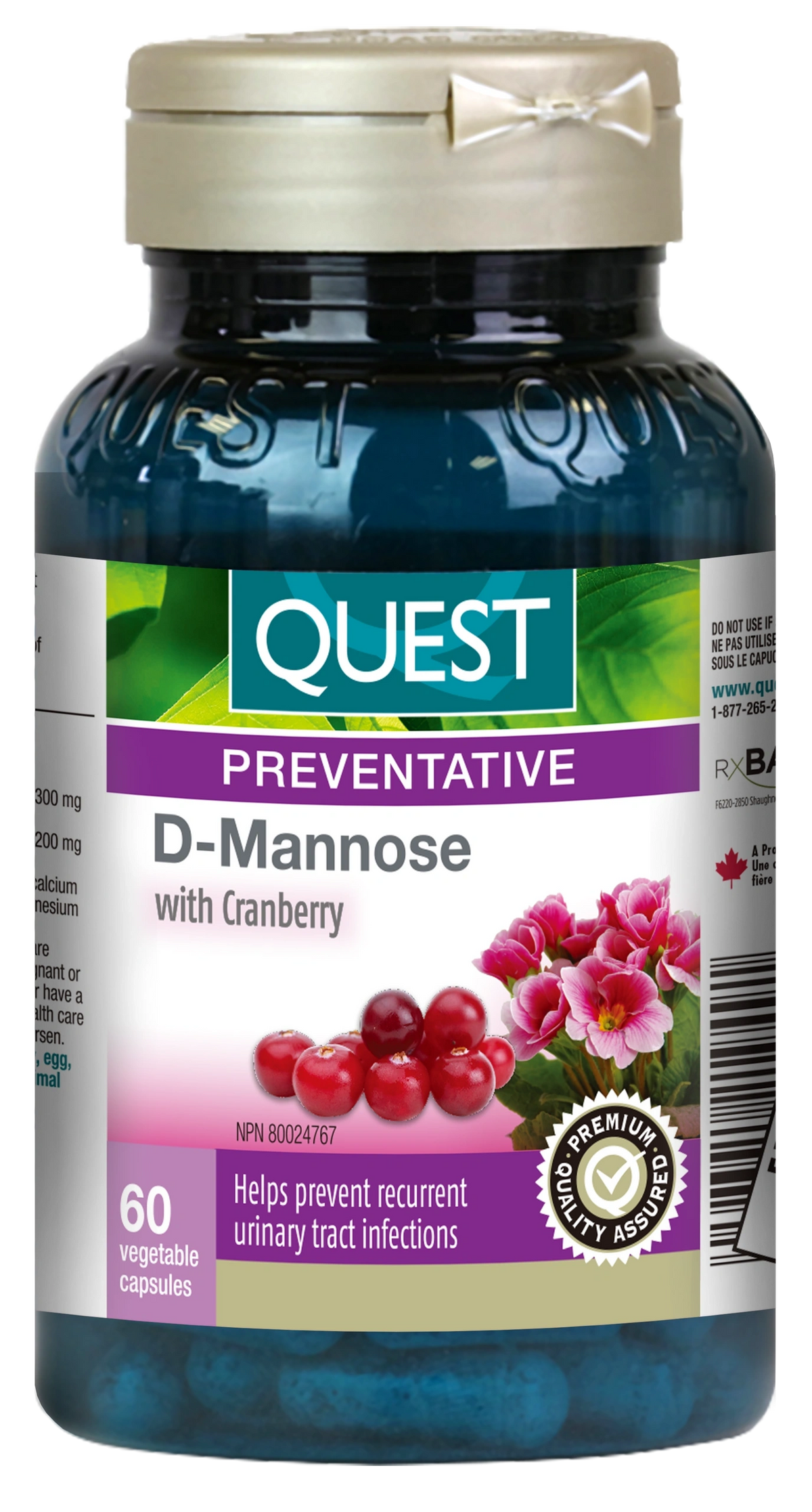 Quest D-Mannose with Cranberry 60vcaps