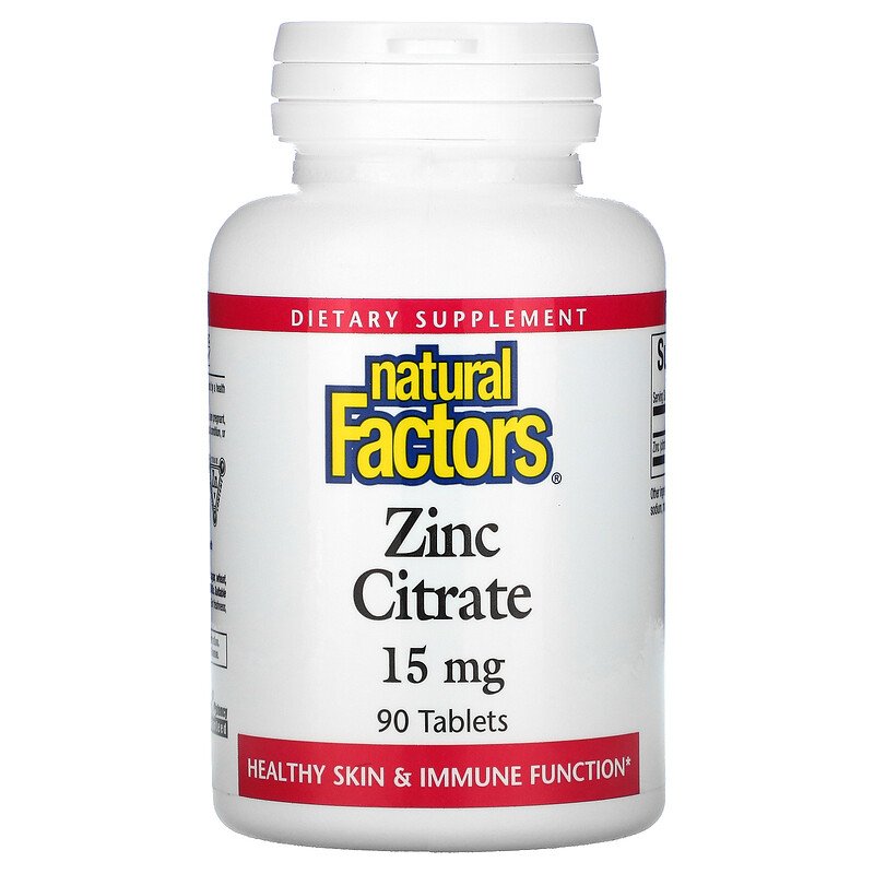 Natural Factors ZINC CITRATE 15MG 90tabs