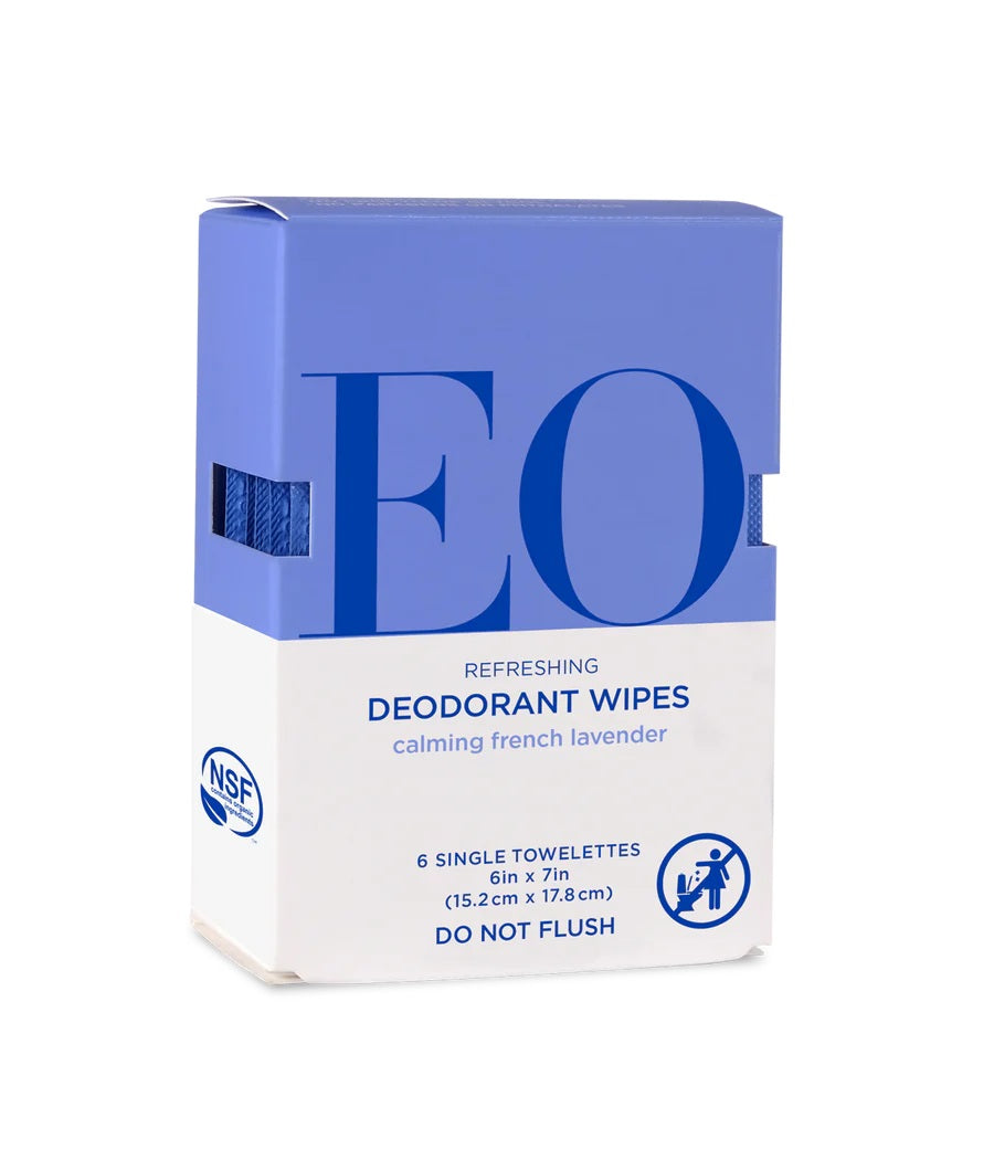 EO Products Deodorant Lavender Wipes 6ct