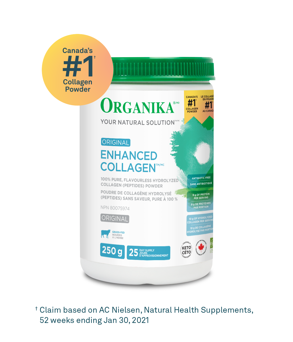 Organika Health Products Enhanced Collagen Powder 250g