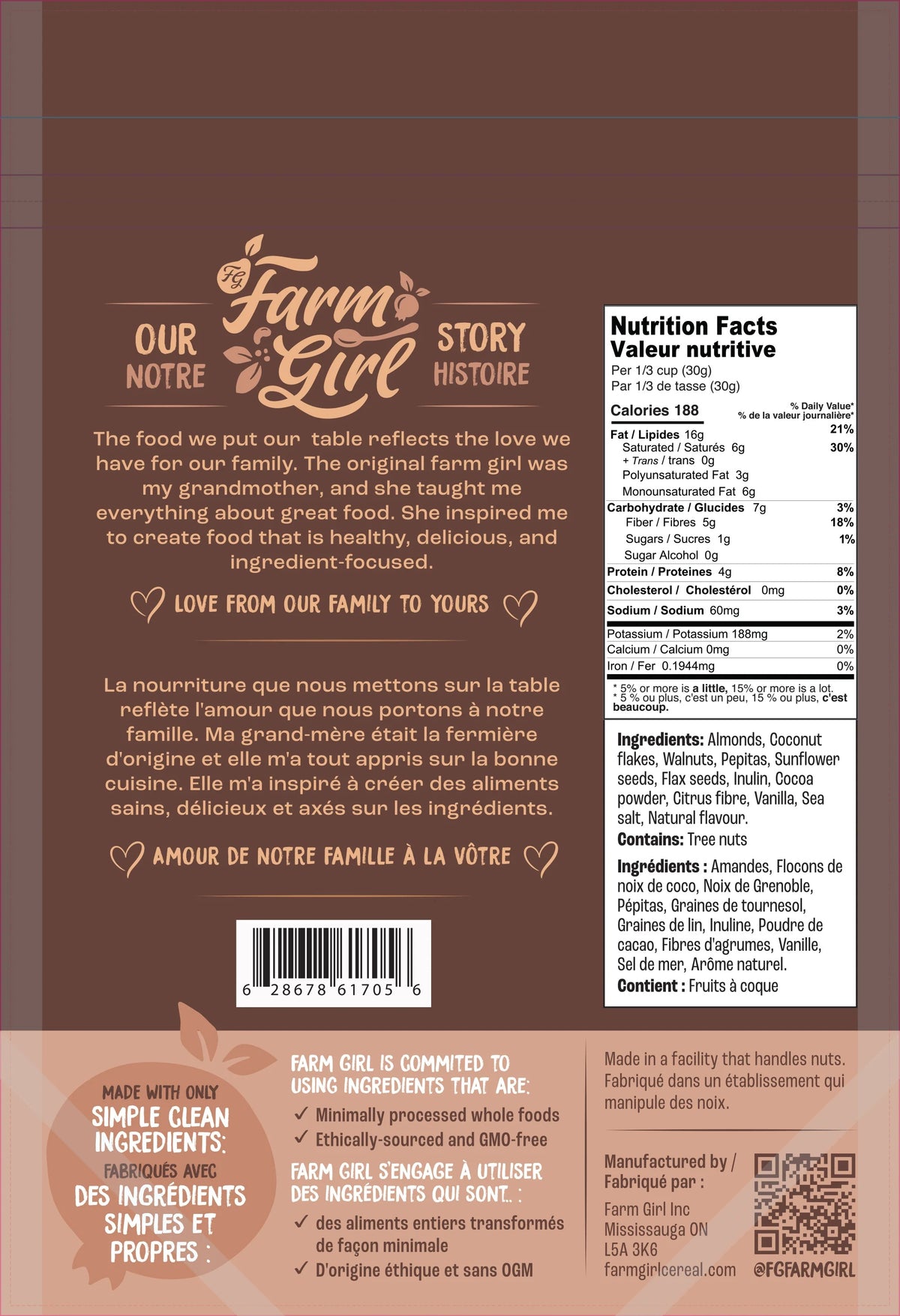 Farm Girl Keto Chocolate Granola 300g