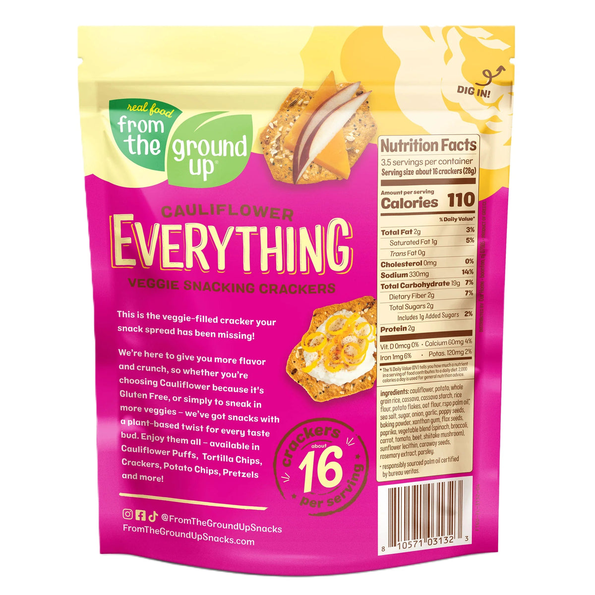 From The Ground Up Crackers - Cauliflower Everything 100g