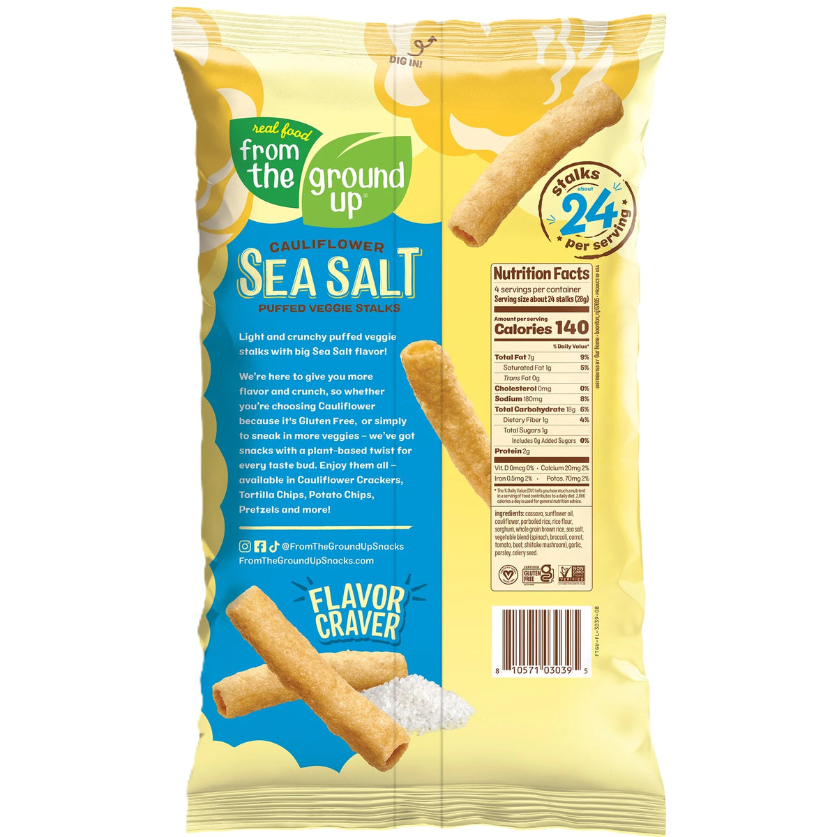 From The Ground Up Stalks - Cauliflower Sea Salt 113g