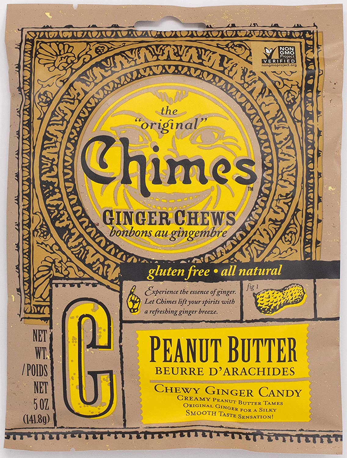 Chimes Gourmet Ginger Chews Peanut Butter 142g