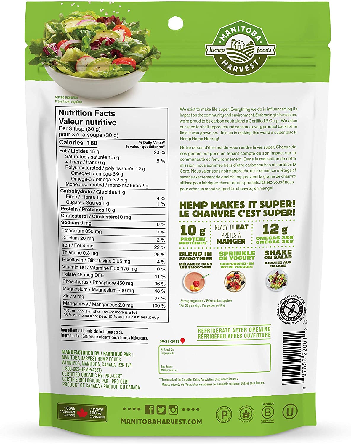 Manitoba Harvest Hemp Hearts Org. 200g