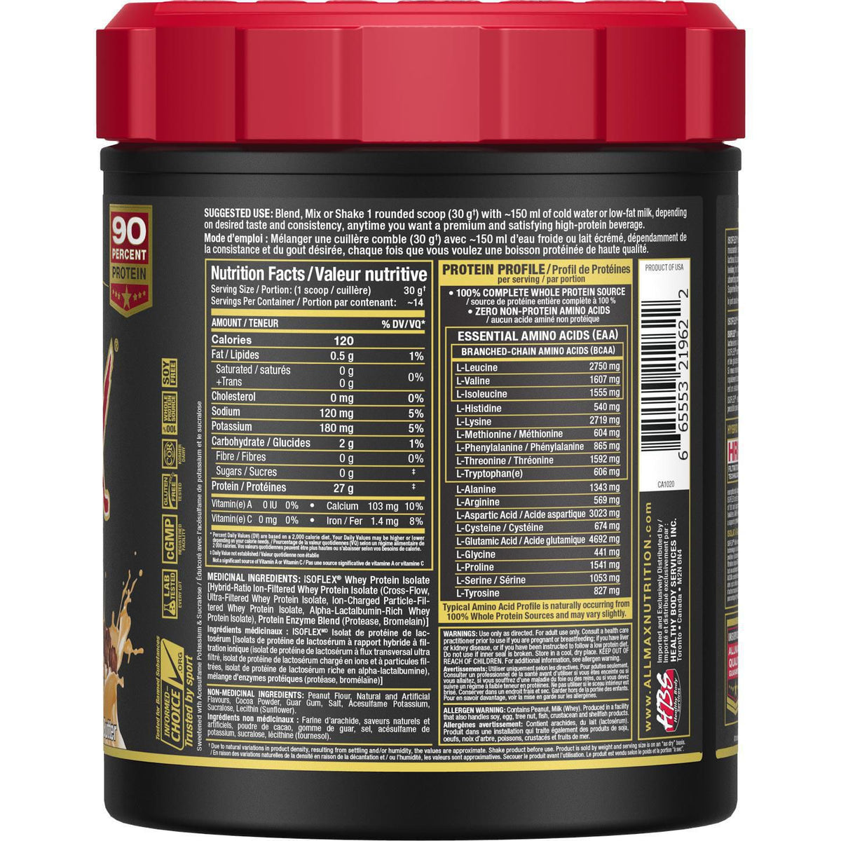 Allmax Nutrition IsoFlex Peanut Butter Chocolate 908g