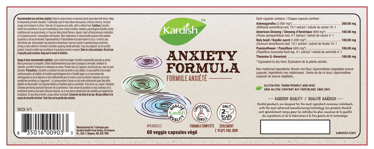 Kardish Anxiety Formula 60vcaps