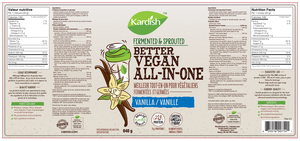 Kardish Better Vegan All-In-One Vanilla 840g