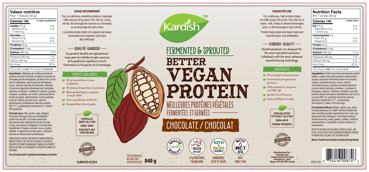 Kardish Better Vegan Protein Chocolate  840g