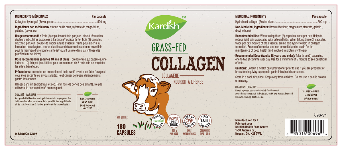 Kardish Grass-Fed Collagen 180cap