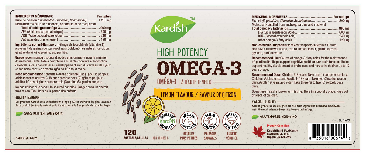 Kardish High Potency Omega-3 120softgels