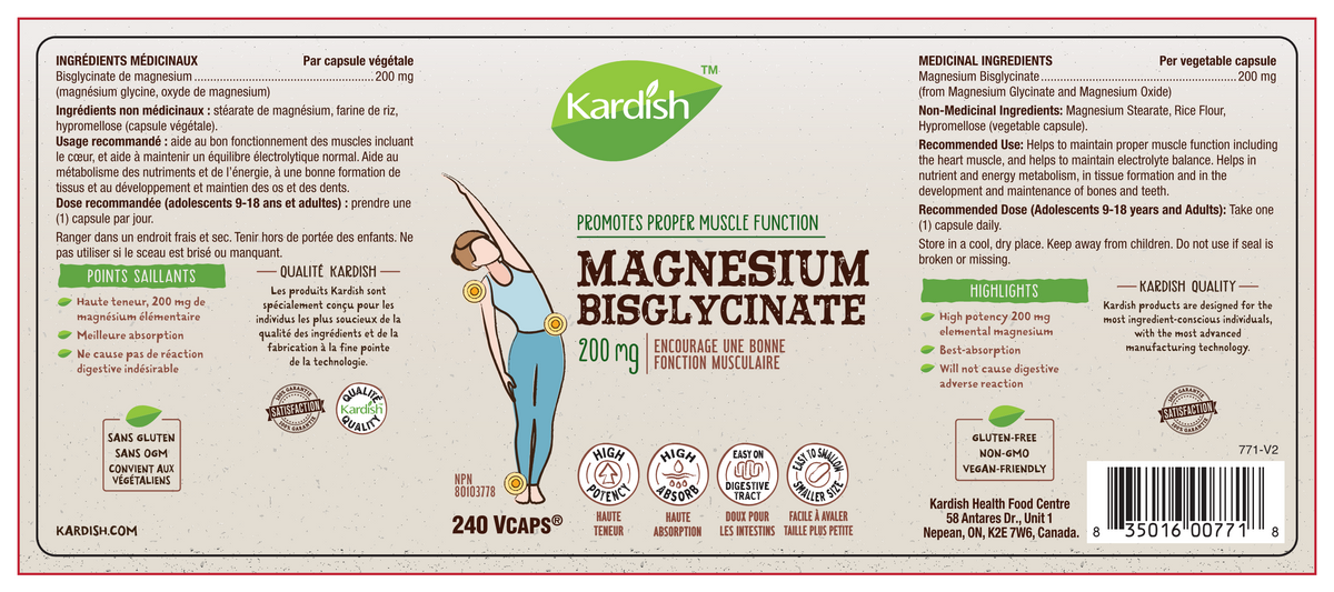 Kardish Magnesium Bisglycinate 240vcap