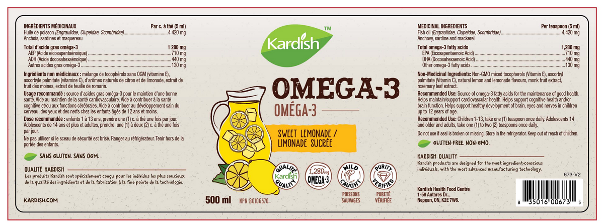 Kardish Omega-3 Sweet Lemonade 500ml