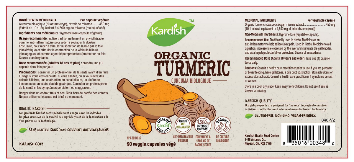 Kardish Organic Turmeric 90 vcap