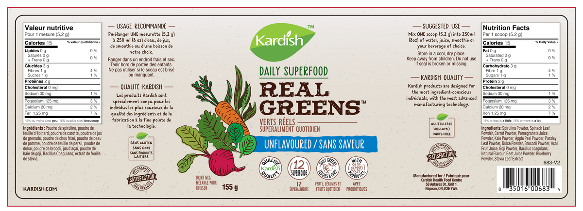 Kardish Real Greens Unflavoured 155g