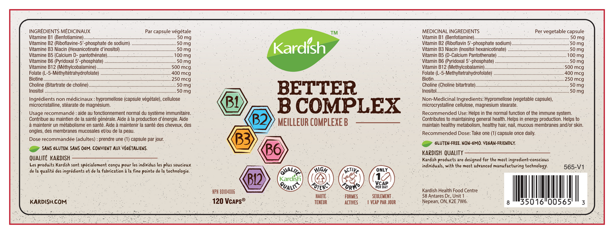 Kardish Better B Complex 120vcaps