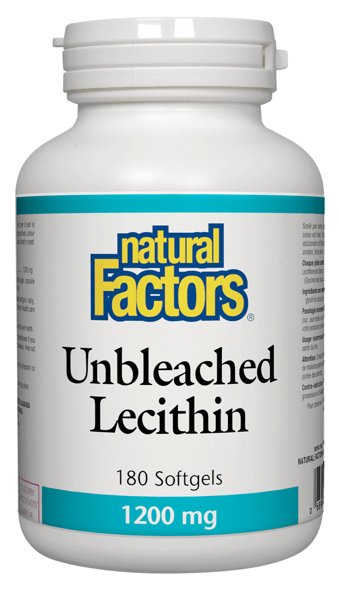 Natural Factors Lecithin 1200mg Unbleached 180soft gels