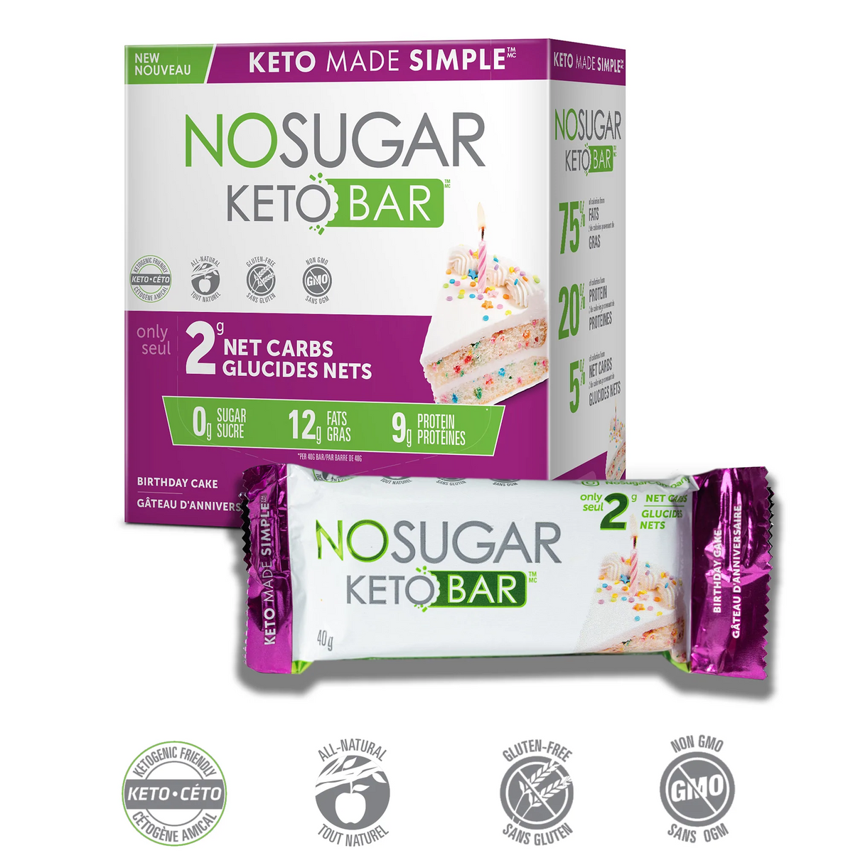 No Sugar Company Keto Bar Birthday Cake 40g