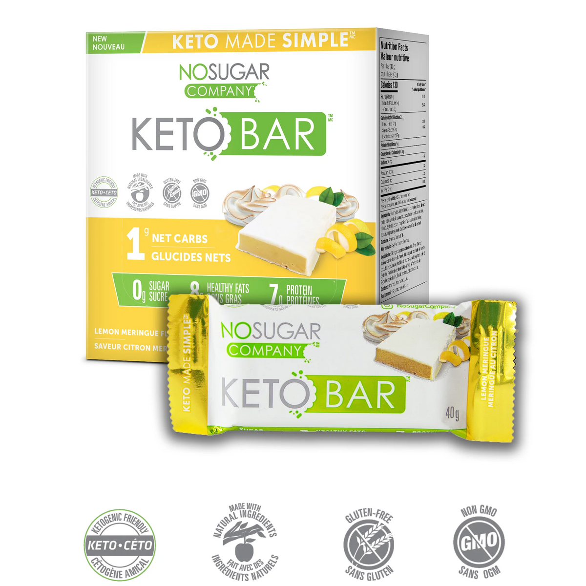 No Sugar Company Keto Bar Lemon Meringue 40g