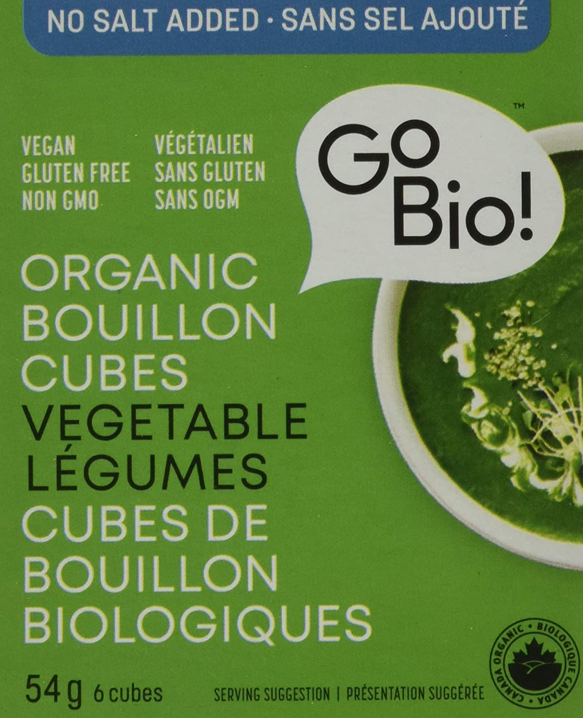 GoBio! Vegetable Cubes No Salt Added Org. 54g