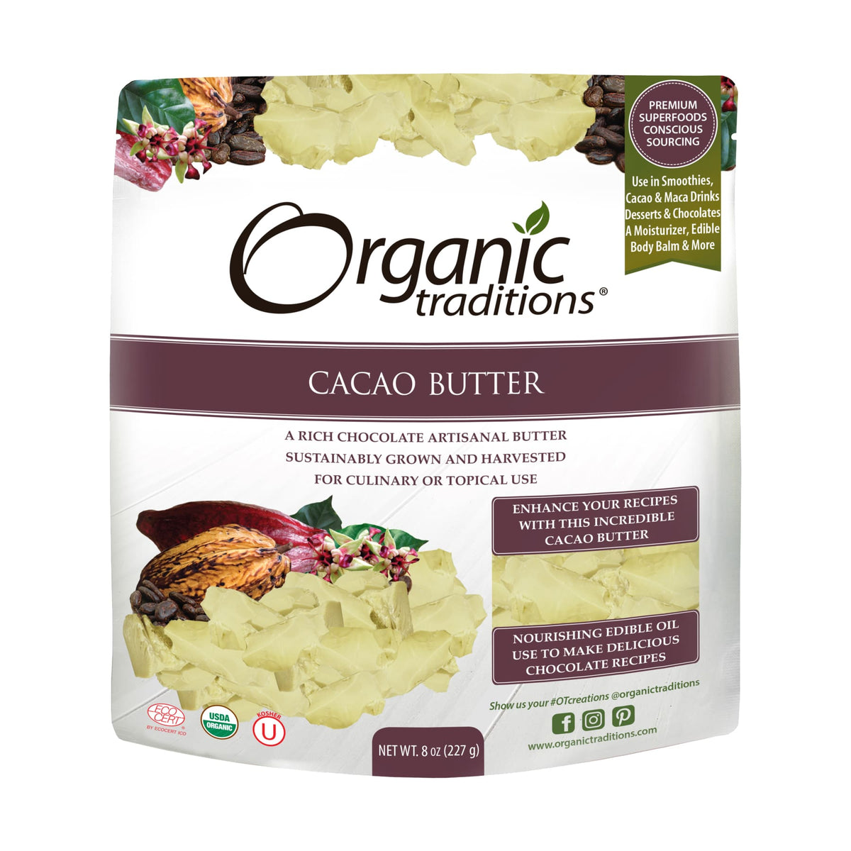 Organic Traditions Cacao Butter 227g