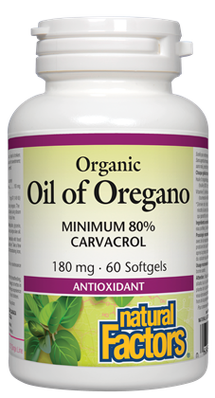 Natural Factors Oil of Oregano 180mg 60sg