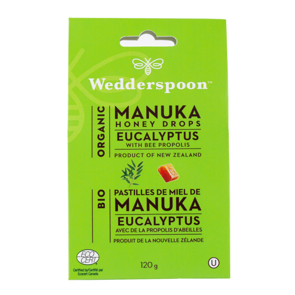 Wedderspoon Manuka Honey Drops Eucalyptus Org. 120g