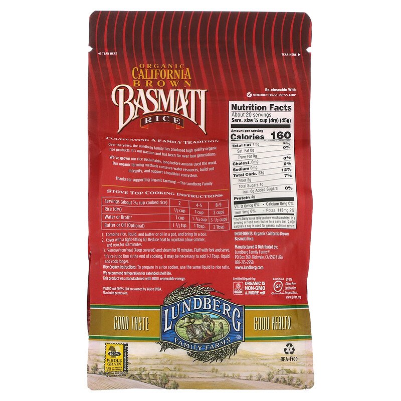Lundberg Organic Basmati Brown Rice [Calif.] 907g