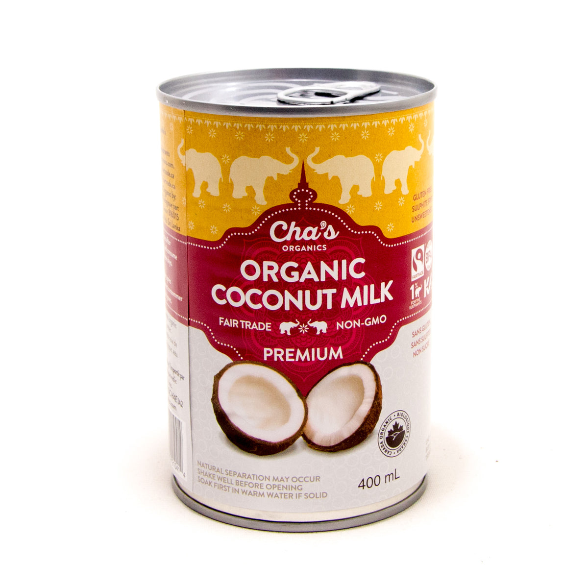 Chas Organics Premium Coconut Milk Org. 400ml