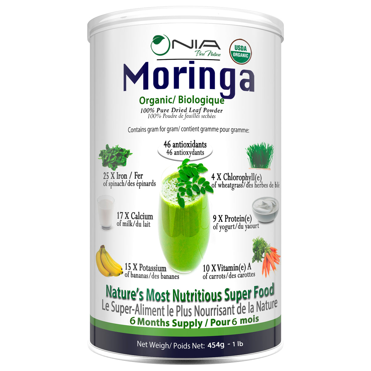 Nia Pure Nature Organic Moringa Powder 454g