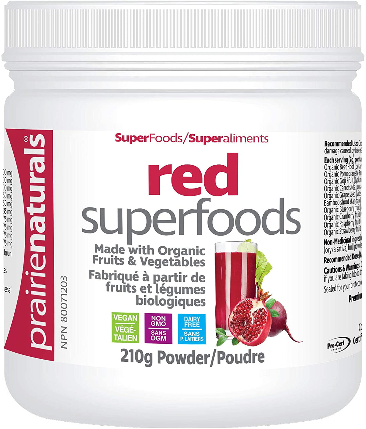 Prairie Naturals Organic Red Superfood 210g