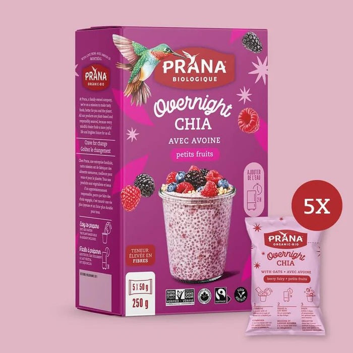 Prana Overnight Chia - Berry Fairy 5x50g