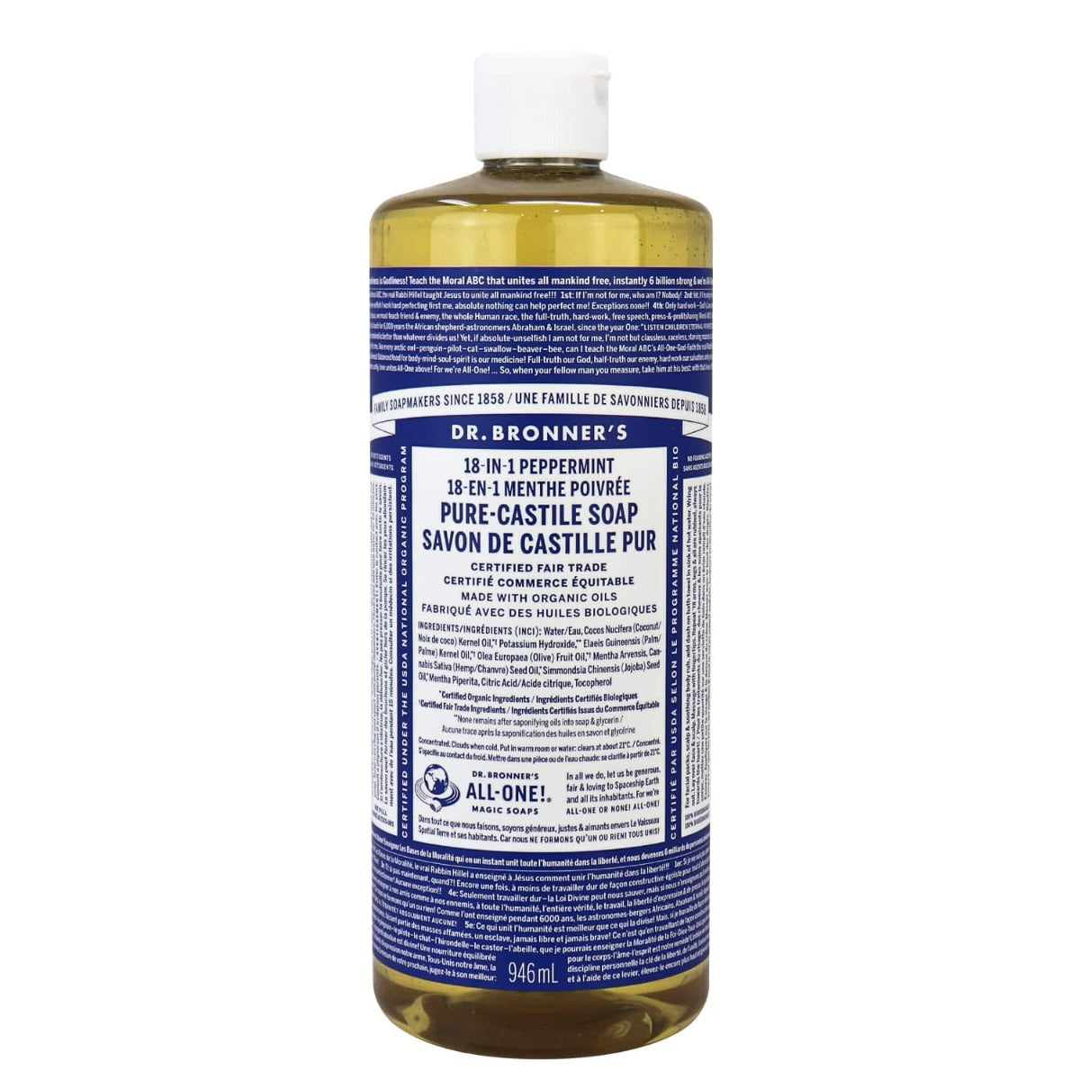 Dr Bronners Pure Castile Soap Liq. Org. Peppermint