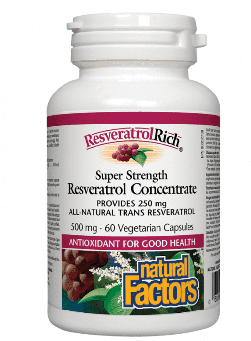 Natural Factors Resveratrol Rich Conc.500mg 60vcaps